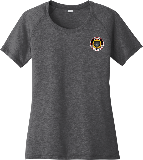 Dupage Black Bears Ladies PosiCharge Tri-Blend Wicking Scoop Neck Raglan Tee