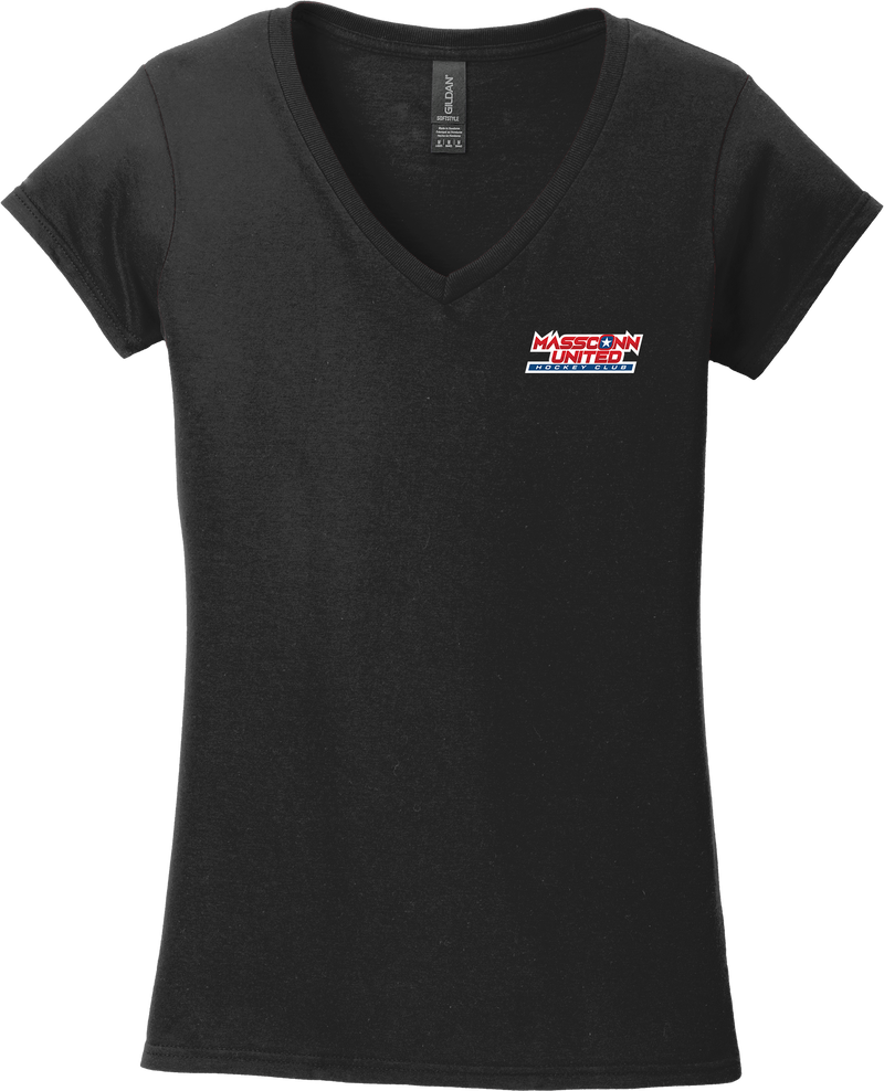 Mass Conn United Softstyle Ladies Fit V-Neck T-Shirt