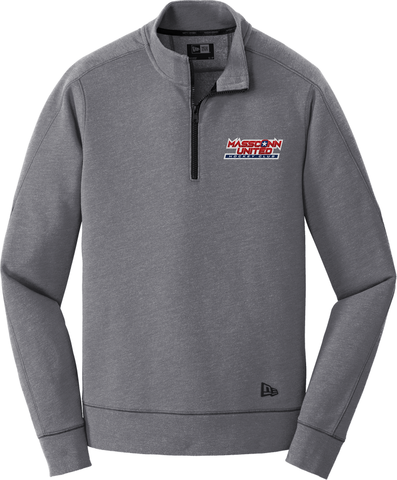 Mass Conn United New Era Tri-Blend Fleece 1/4-Zip Pullover